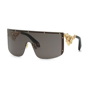 Roberto Cavalli Sunglasses Shield Semi Rim, Rose Gold Frame and Brown Grey Lens